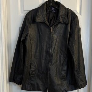 GAP Women's Sleek Black Leather Jacket
